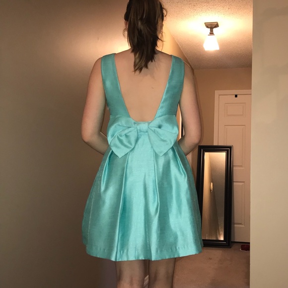 Mint Blueish Open Back Dress - Picture 4 of 7